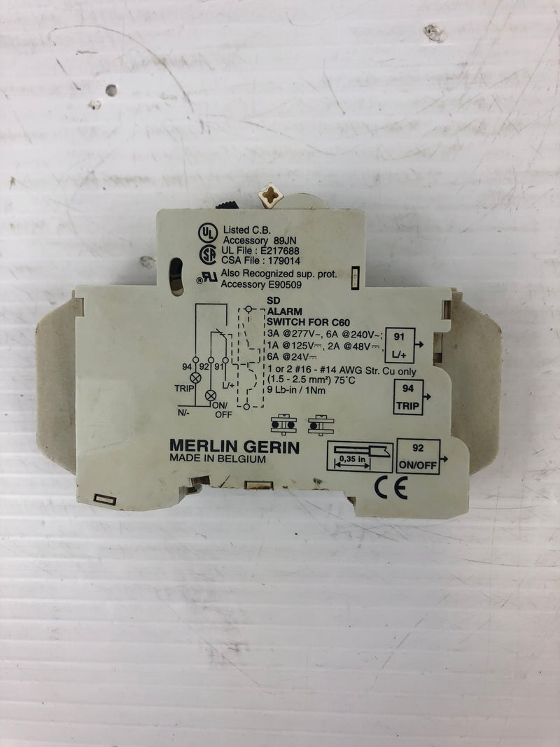 Merlin Gerin C3A 1-Pole Circuit Breaker 240V~60V 60104 Alarm Switch for C60