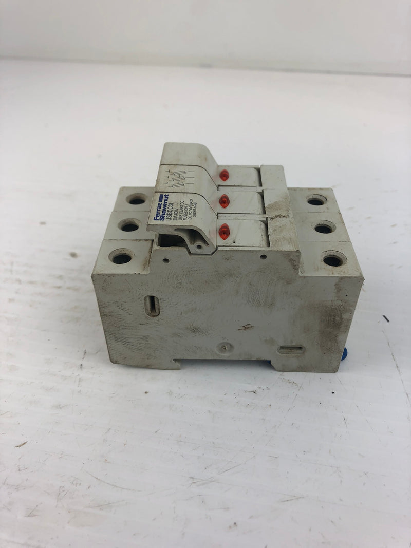 Ferraz Schawmut USBCC3I Ultrasafe Fuse Block 3 Pole Class CC Fuses Only 600V 30A