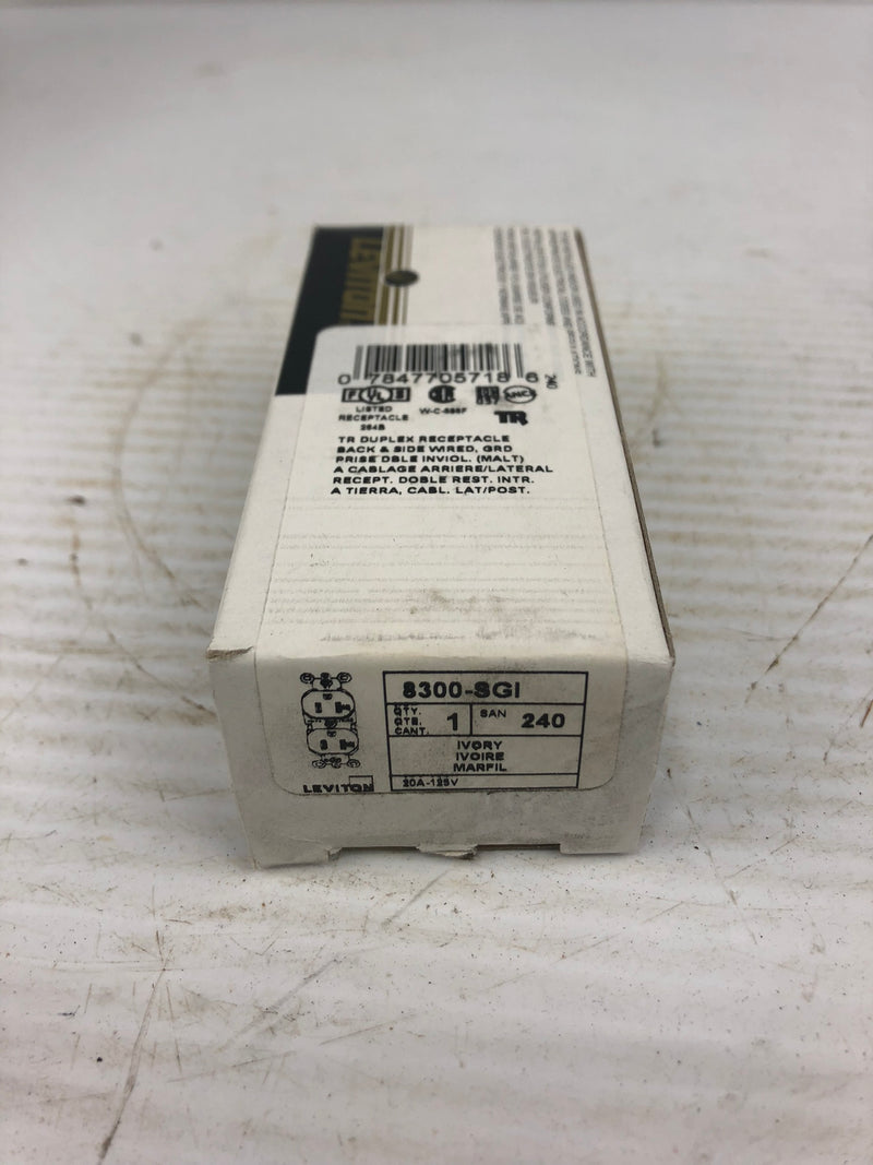 Leviton 8300-SGI Hospital Grade Tamper Resistant Receptacle - Ivory