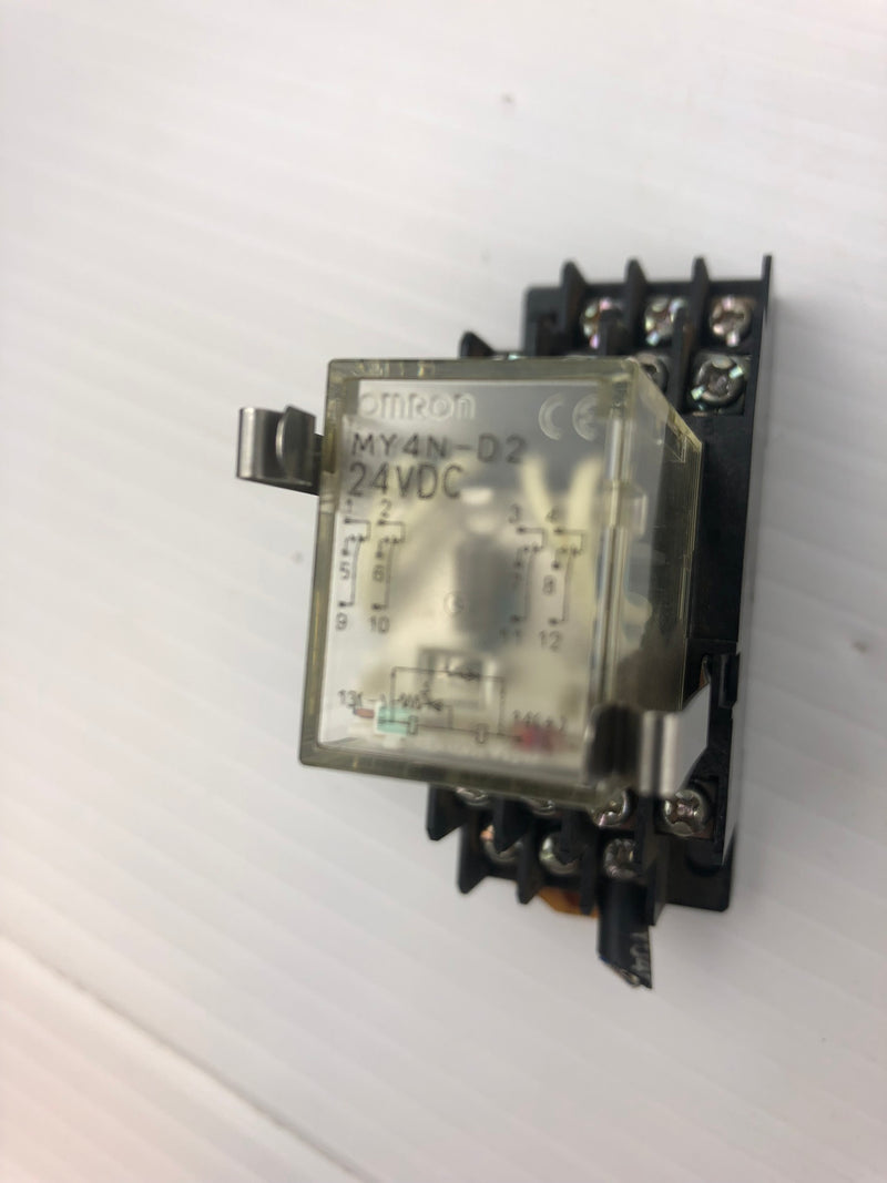 OMRON MY4N-D2 Relay 24 VDC with Base 1267YF