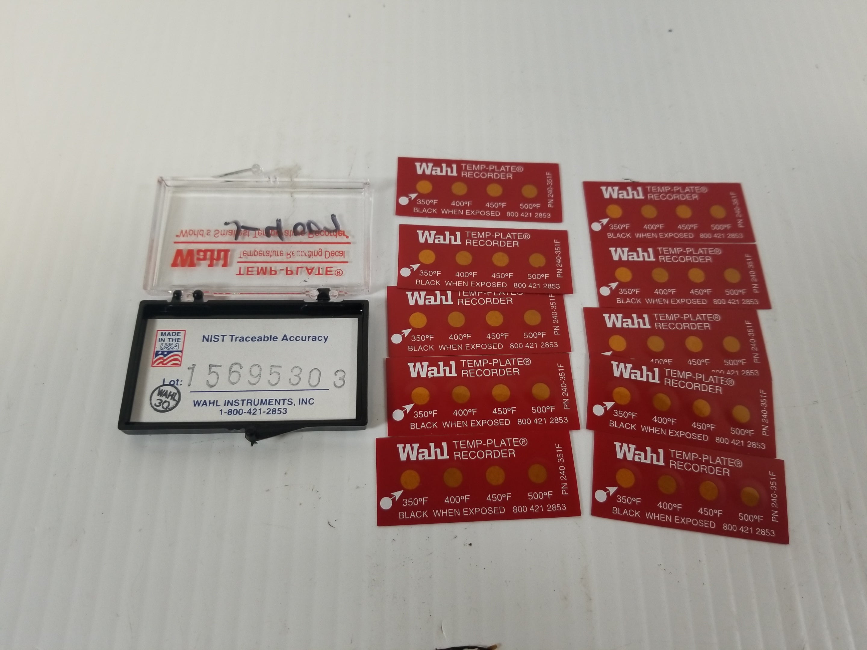 Wahl 240-351F Temp-Plate Surface Temperature Recorder (Pack of 10)