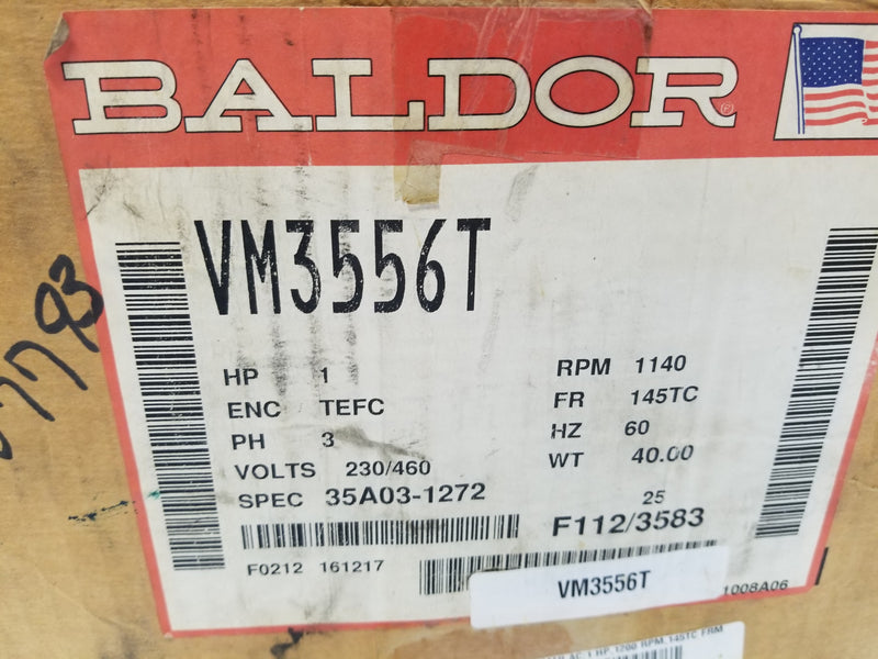 Baldor VM3556T 1HP 3 Phase Electric Motor