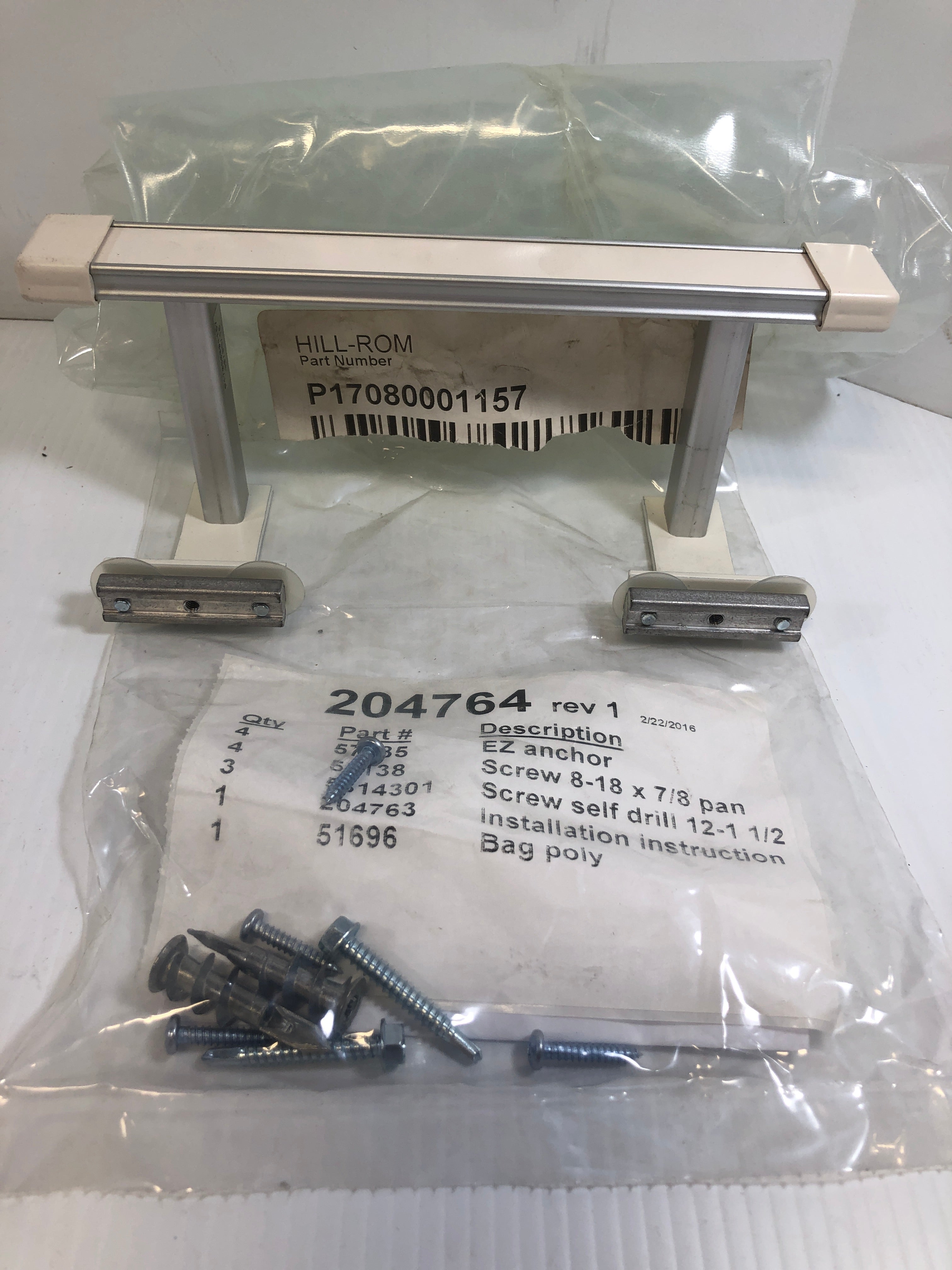 Hospital Bed Accessory Rail Handle 9-1/4" 204764 with Hardware