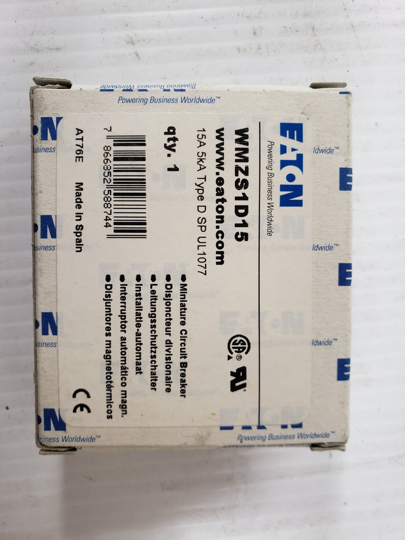 Eaton Miniature Circuit Breaker 1 Pole WMZS1D15