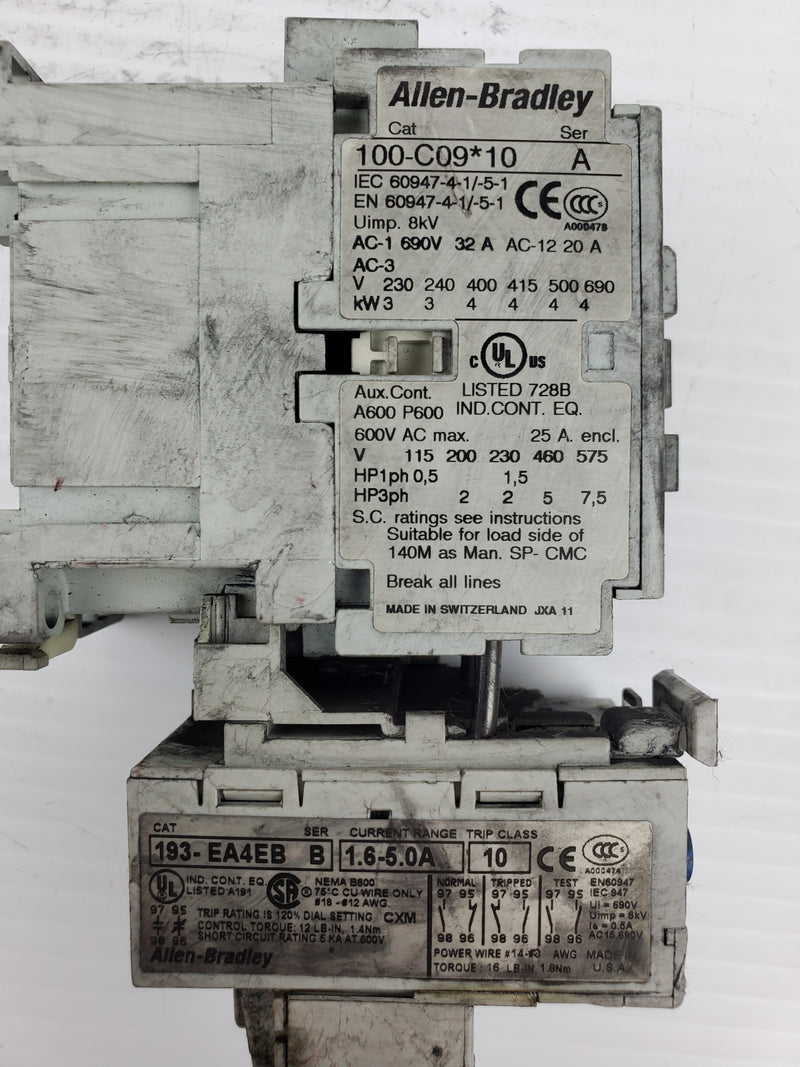 Allen-Bradley 100-C09*10 Series A Contactor With 193-EA4EB Series B Connected