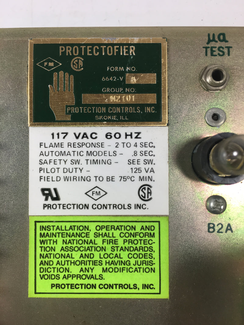 Protection Controls Protectofier 6642-VA M2101 117 VAC 60 Hz with 2 ACF Relays