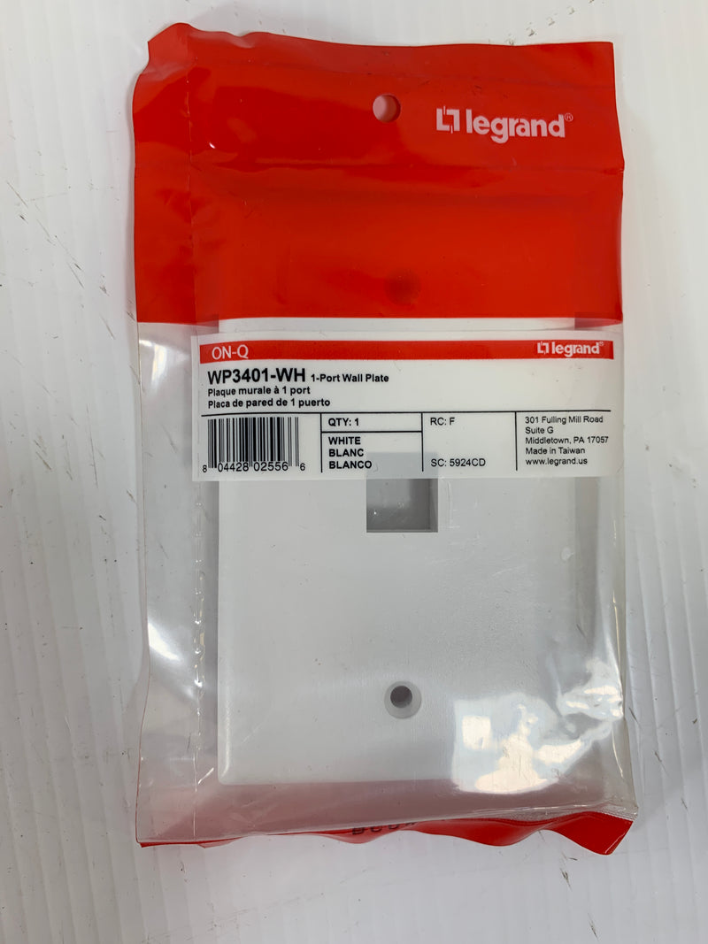 Lot of 5 Legrand 1 Port Wall Plate WP3401-WH