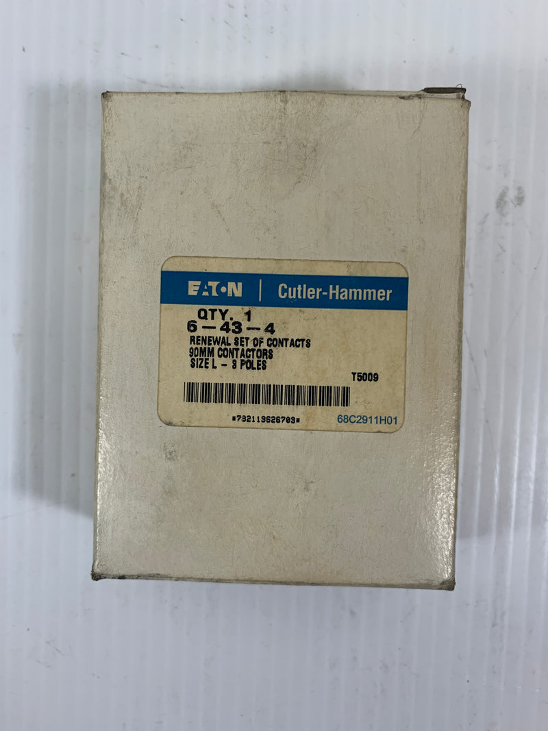 Eaton Cutler-Hammer 6-43-4 Renewal Set of Contacts 90mm 3 Poles