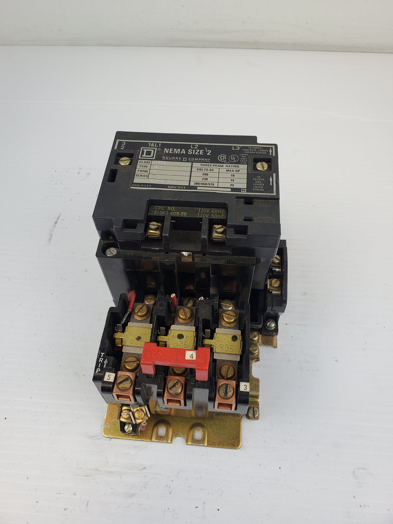 Square D SD01 Motor Starter - Breaker Class 8536 Series A 600V Max