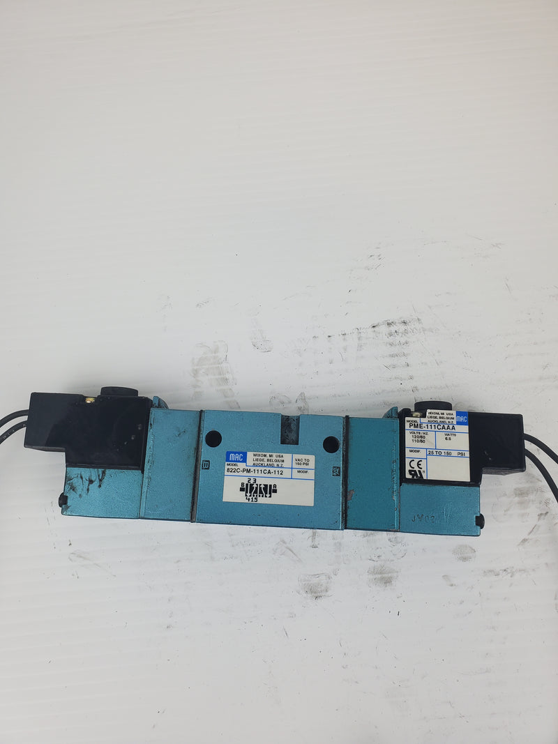 MAC 822C-PM-111CA-112 Solenoid Valve With PME-111CAAA on Both Ends