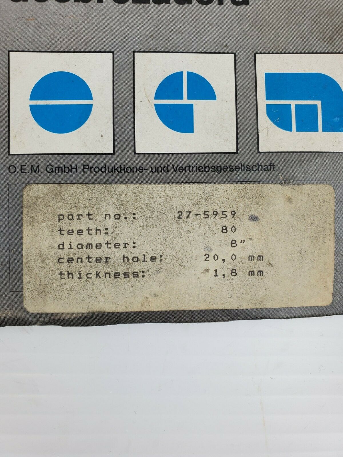 Frischneide-Blatt 27-5959 Brush Cutter Blade 80 Teeth 8" Diameter