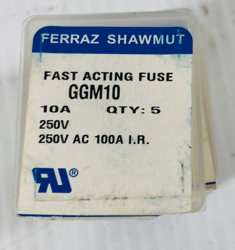 Ferraz Shawmut Fast Acting Fuse GGM10 10 Amp (Lot of 30)