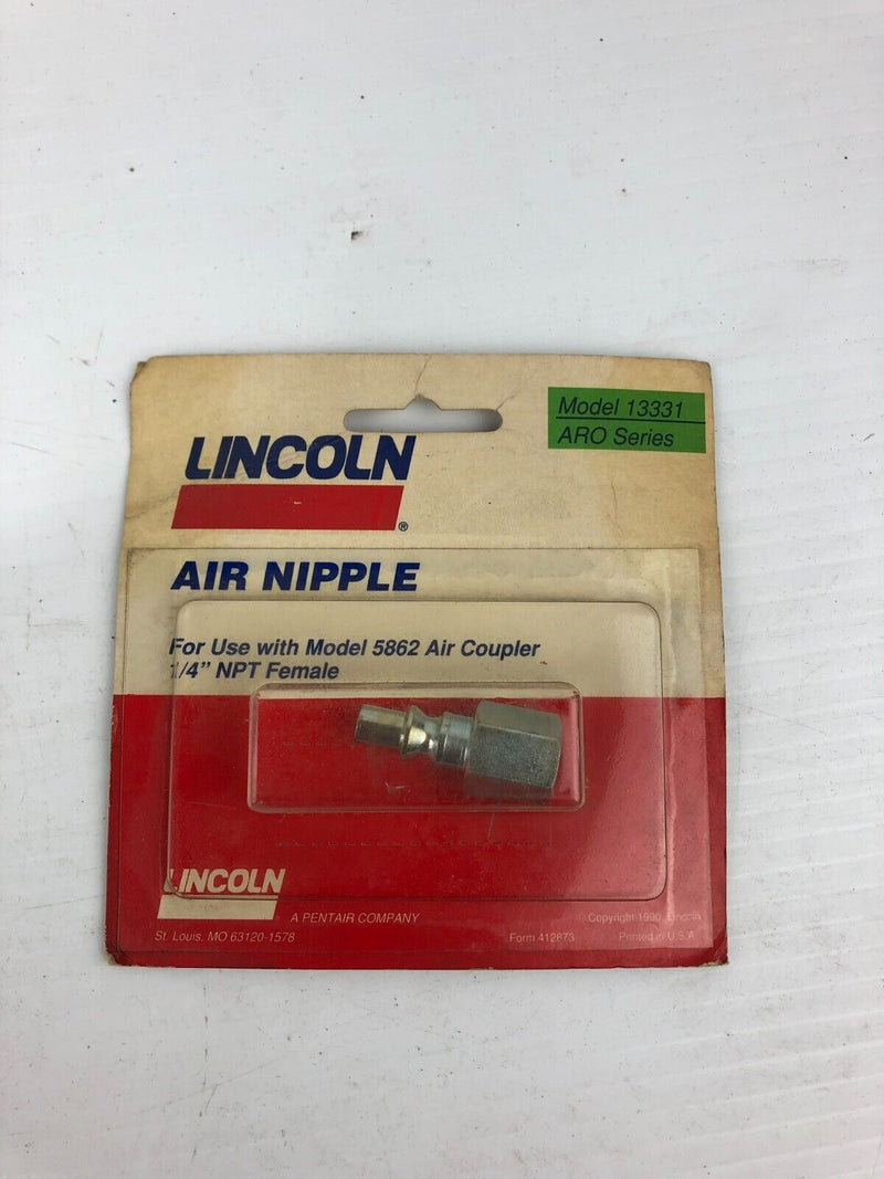 Lincoln 13331 Air Nipple For Use with Model 5862 Air Coupler 1/4" NPT Female