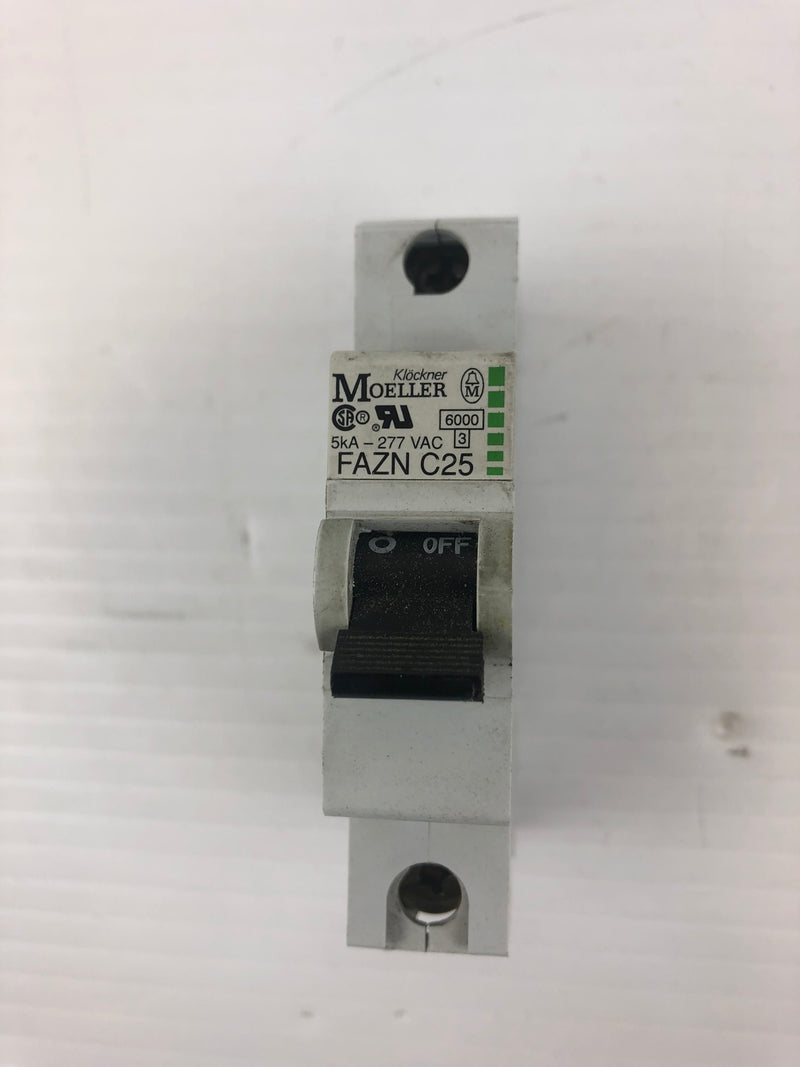 Moeller FAZN C25 Circuit Breaker 5kA-277VAC