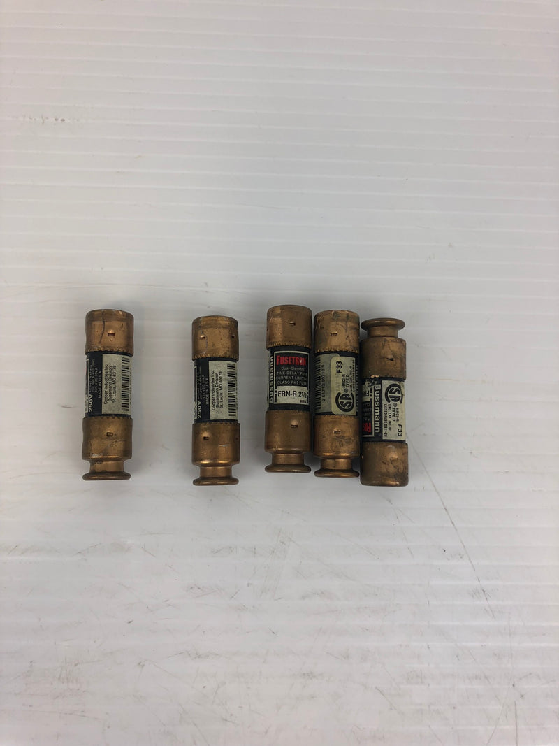 Fusetron FRN-R 2-1/2 Dual Element Time Delay Fuse - Lot of 5