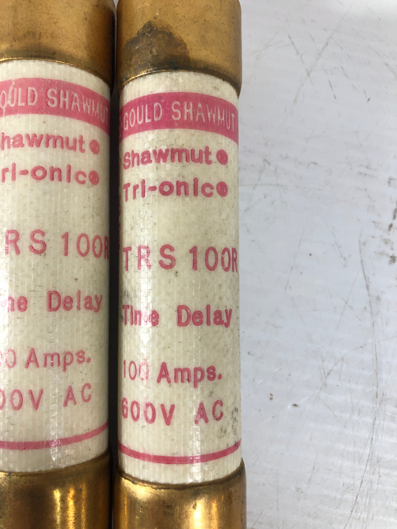 Gould Shawmut Tri-Onic Time Delay Fuse TRS100R 100 Amps (Lot of 2)