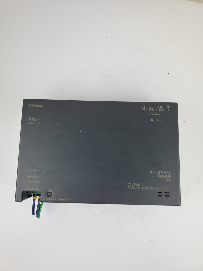 Siemens 6EP1437-2BA10 Power Supply SITOP Power40 YSU/W2612754