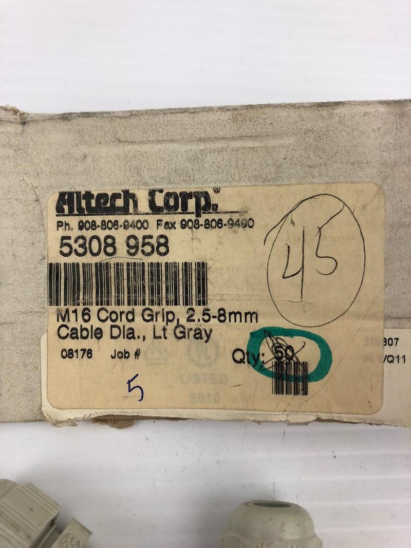 Altech Corp 5308 958 M16 Cord Grip 2.5-8mm Cable Connector - Lot of 5