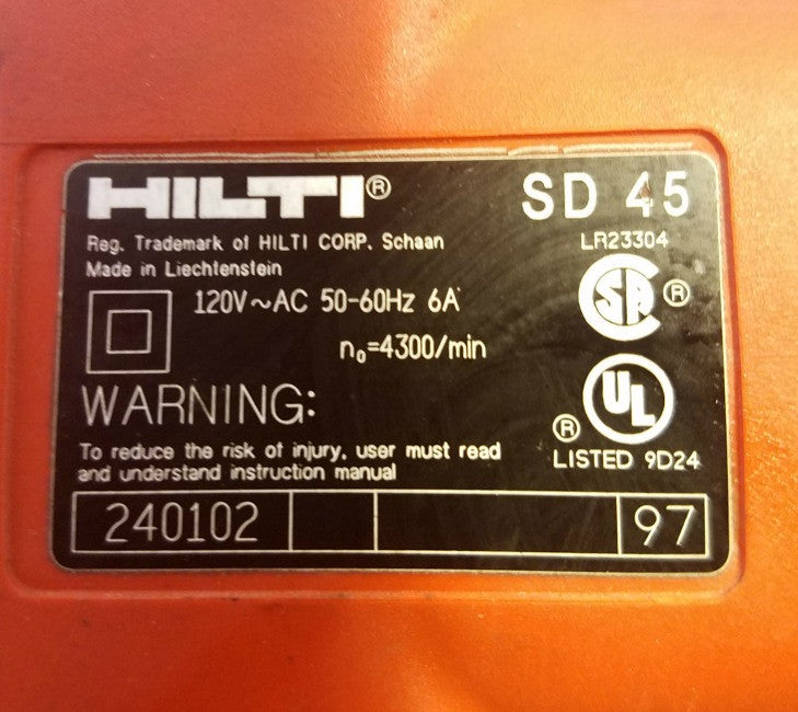 Hilti SD45 Screwdriver Gun with Case 120V AC 240102