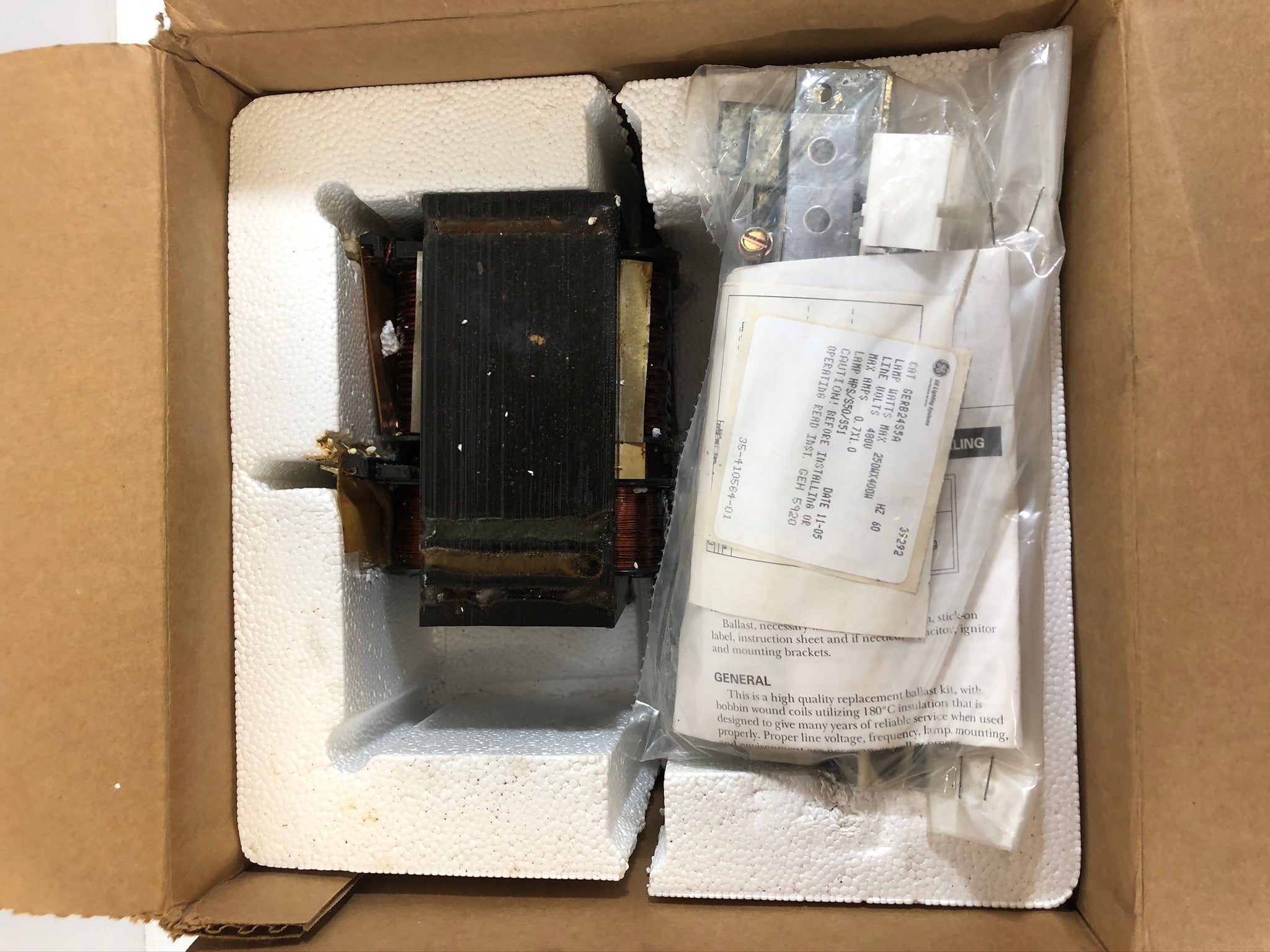 GE GERB24S5A Replacer Ballast Kit 480V 250Wx400W General Electric
