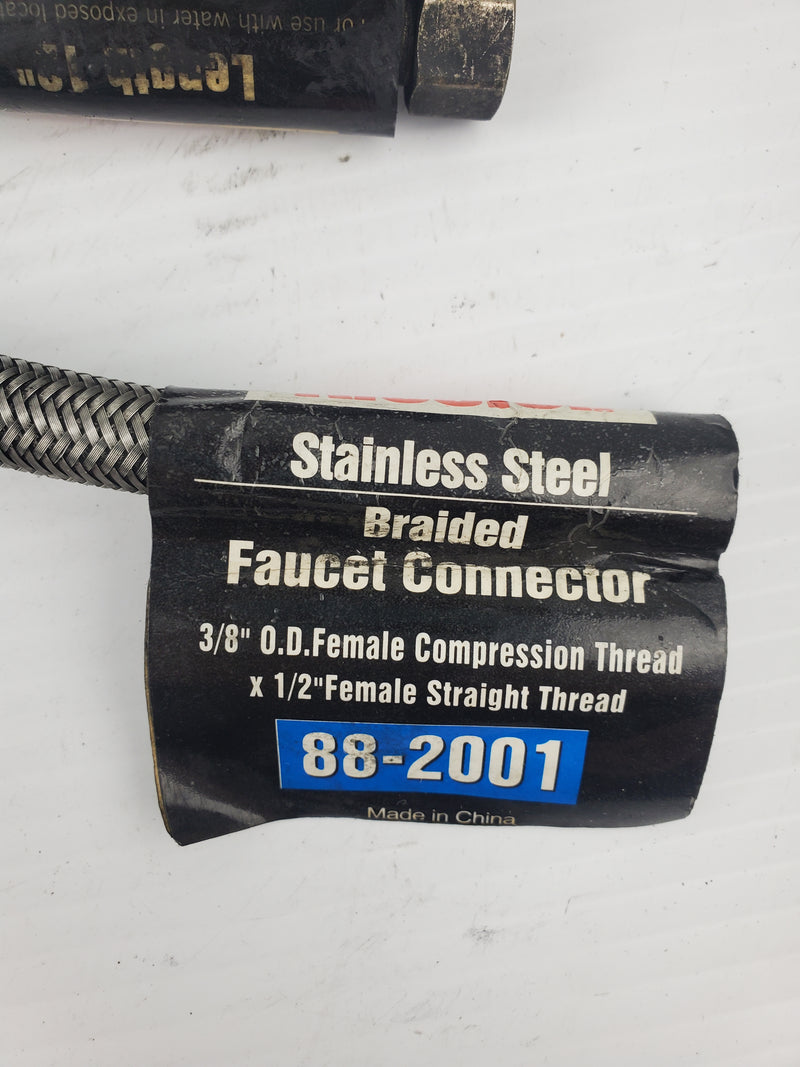 Kissler 88-2001 3/8" 0.D. Female Thread x 1/2" Female Thread Hose - Lot of 3