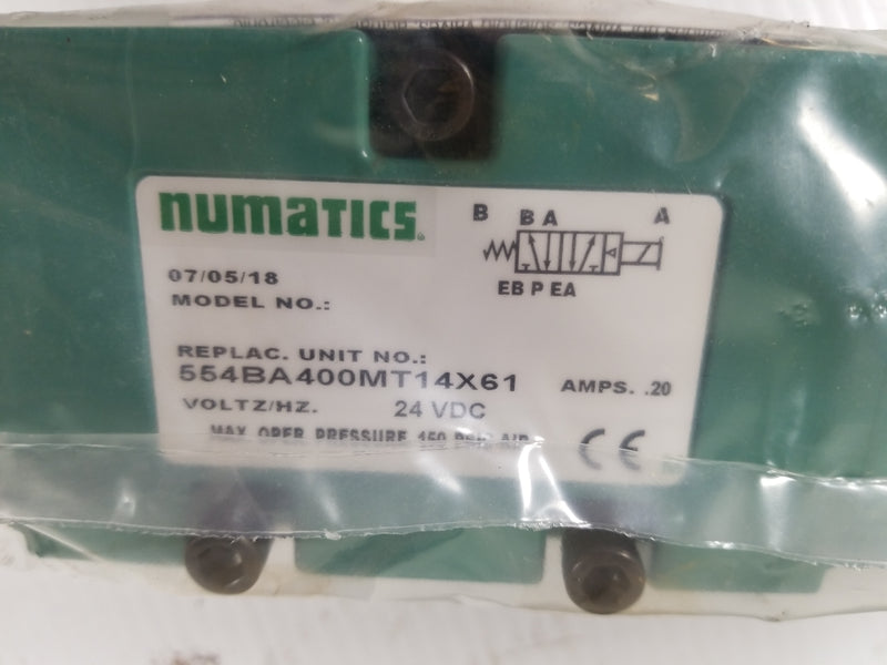 Numantics 554BA400MT14X61 Pneumatic Solenoid Valve (Lot of 3) New