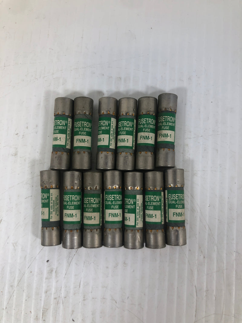 Buss Fusetron Dual Element Fuse FNM-1 Lot of 13