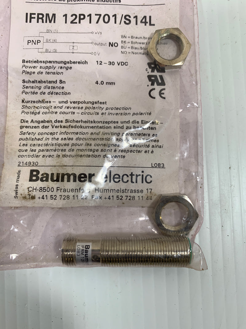 Baumer Inductive Proximity Switch IFRM 12P1701/S14L