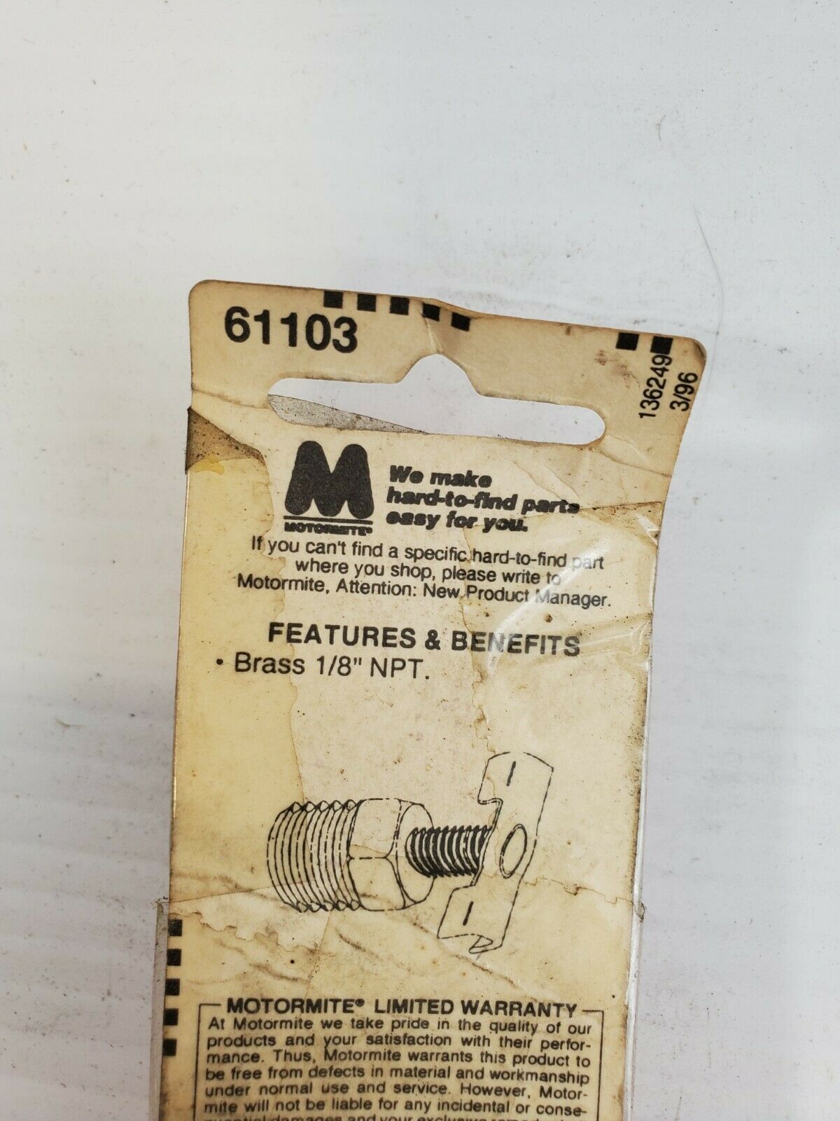 Help! 61103 Radiator Drain Cock Brass 1/8" NPT