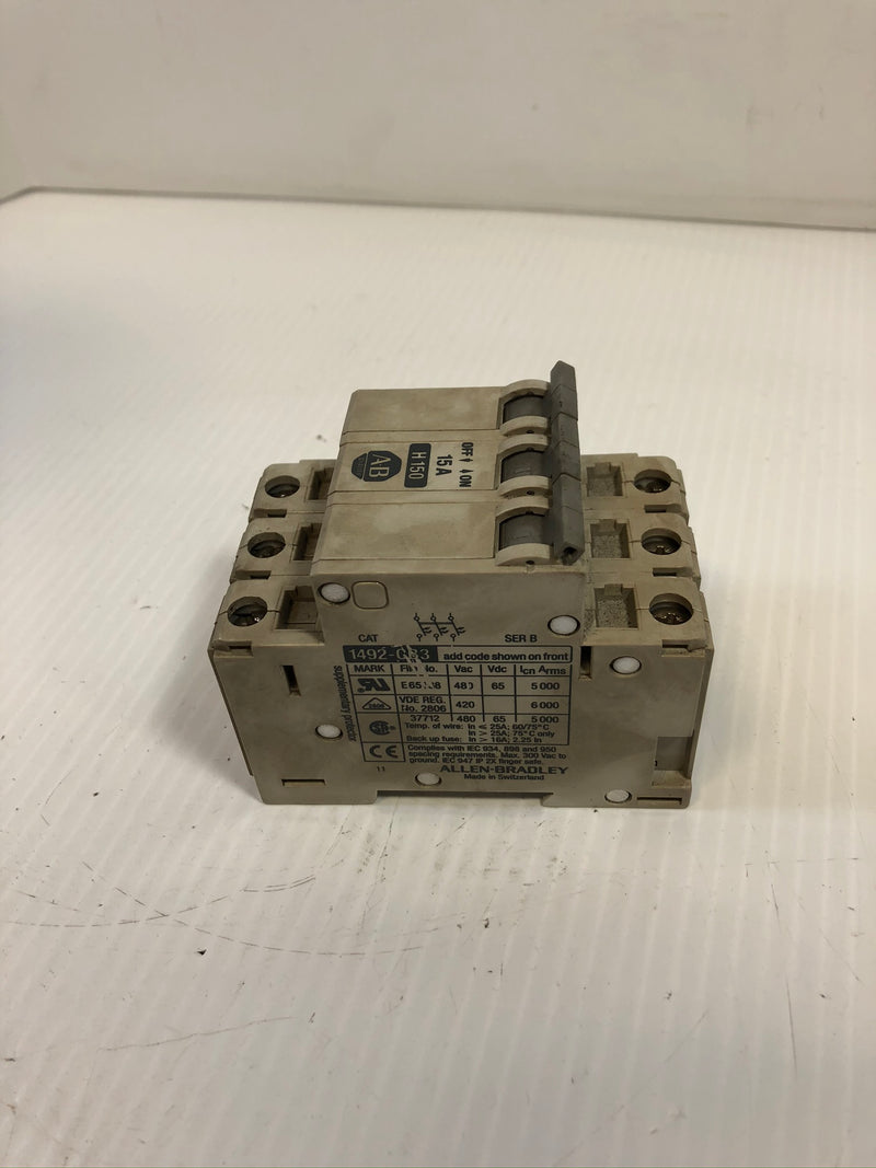 Allen-Bradley 1492-CB3 H150 Circuit Breaker Series B 15A