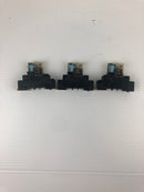 OMRON G2R-2-SND Relay with 1247C Base 5A 250V - Lot of 3