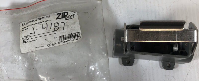 ZipPort Base 10A Surface ZP-MC10A-2-SSM16M