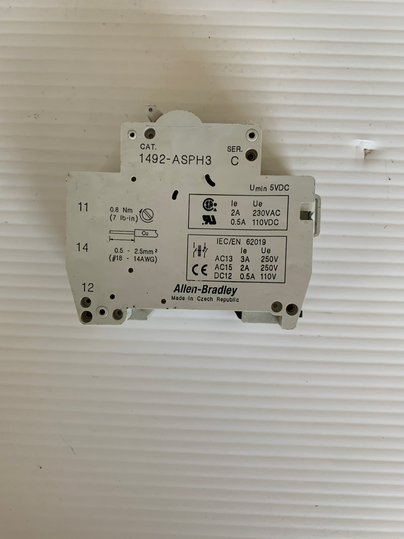 Allen-Bradley Auxiliary Contact 1492-ASPH3 Series C