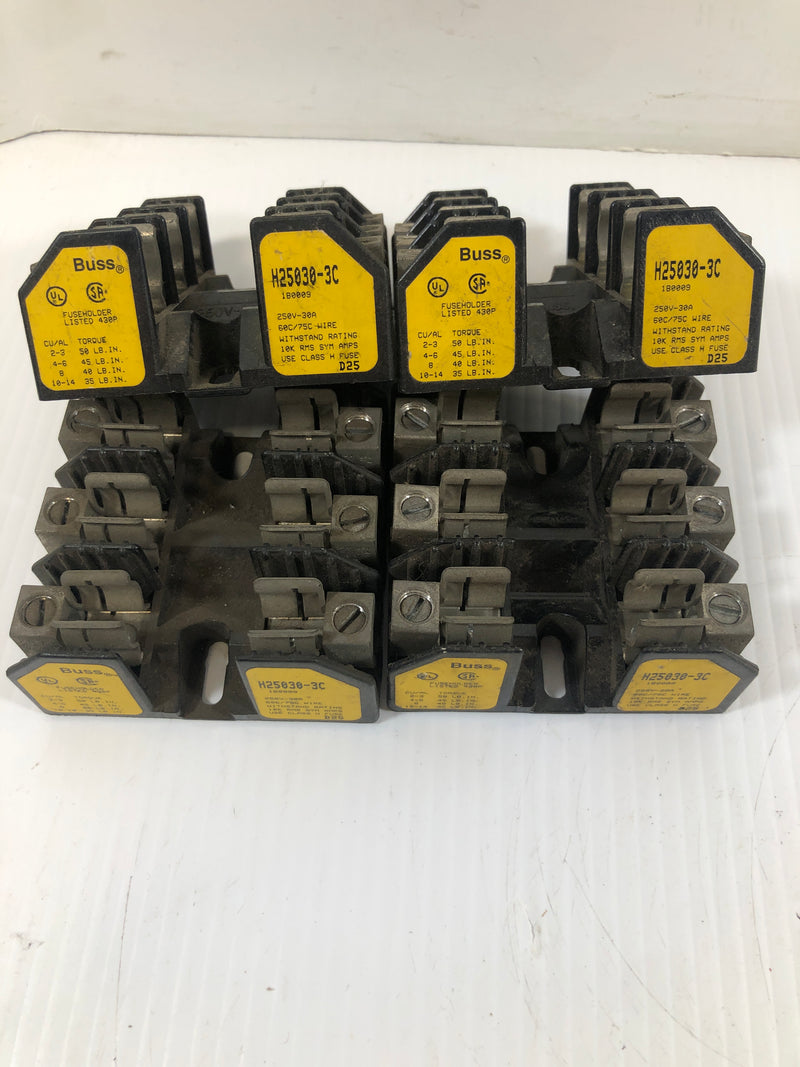 Buss Fuse Holder Fuse Holder H25030-3C 30A 250V D25 Lot of 4