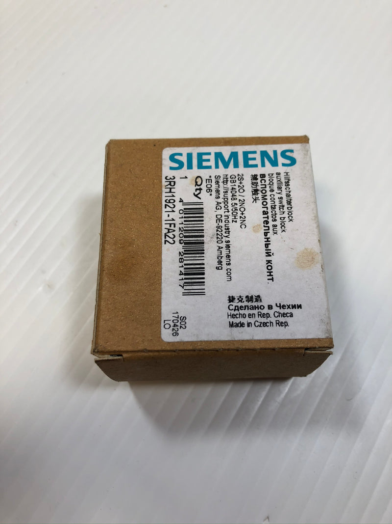 Siemens 3RH1921-1FA22 Auxiliary Switch Block
