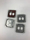 Duplex Receptacle Square Cover Metal - Lot of 4