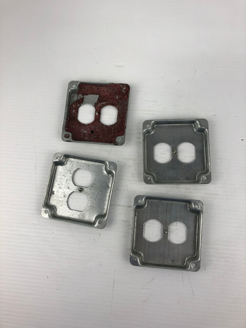 Duplex Receptacle Square Cover Metal - Lot of 4