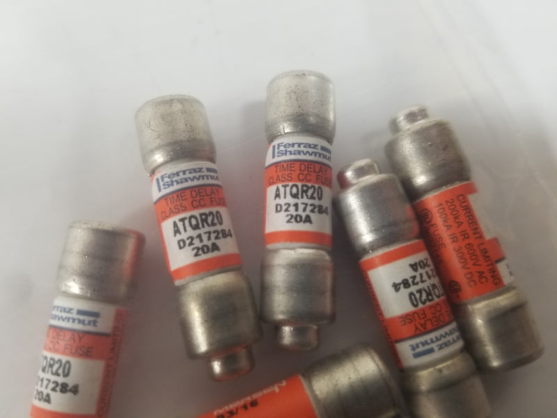 Ferraz Shawmut ATQR20 CC 20A Time Delay Cartridge Fuse (Lot of 7)