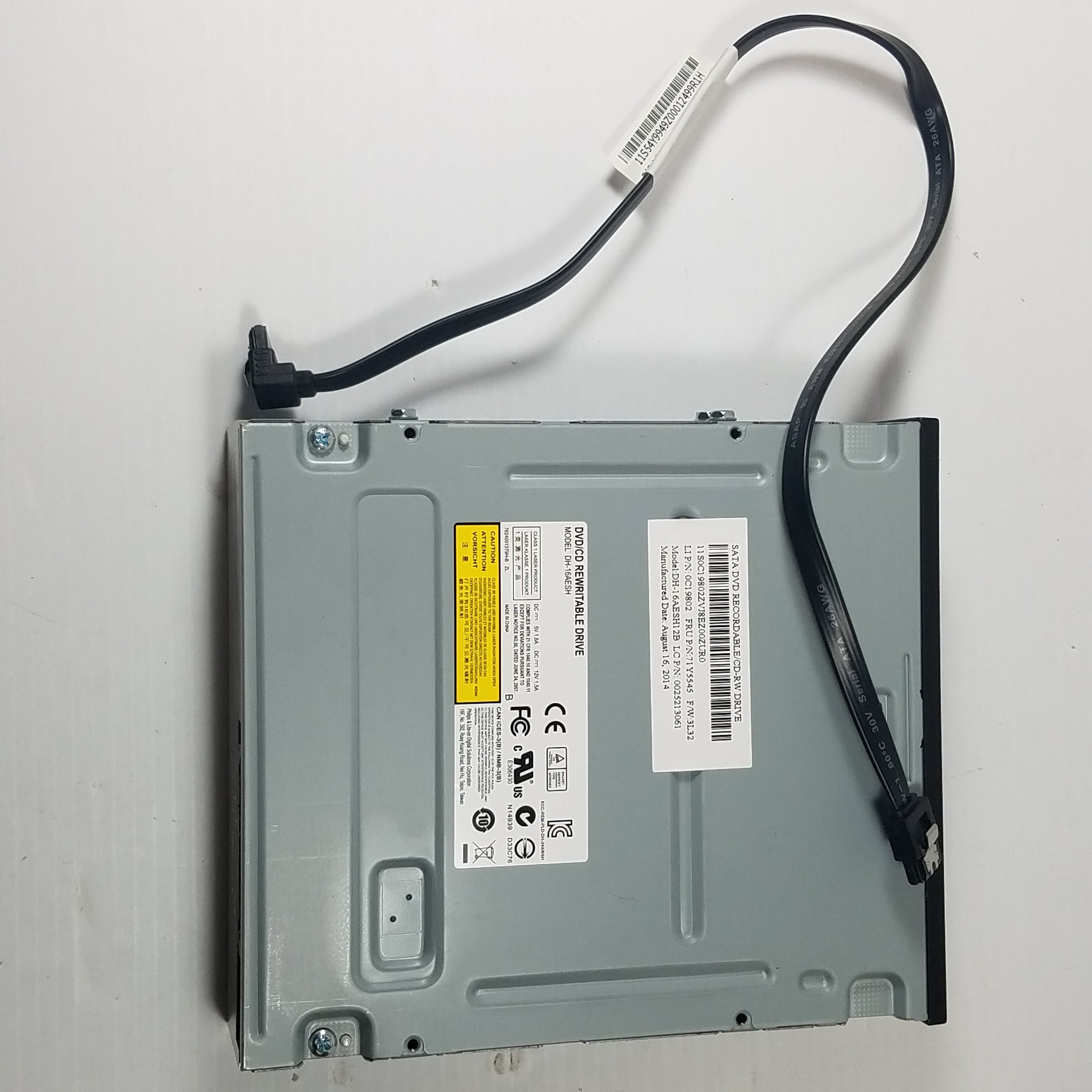 Phillips Lite-On CD/DVD RW Dual Layer Rewriteable Optical Drive DH-16AESH