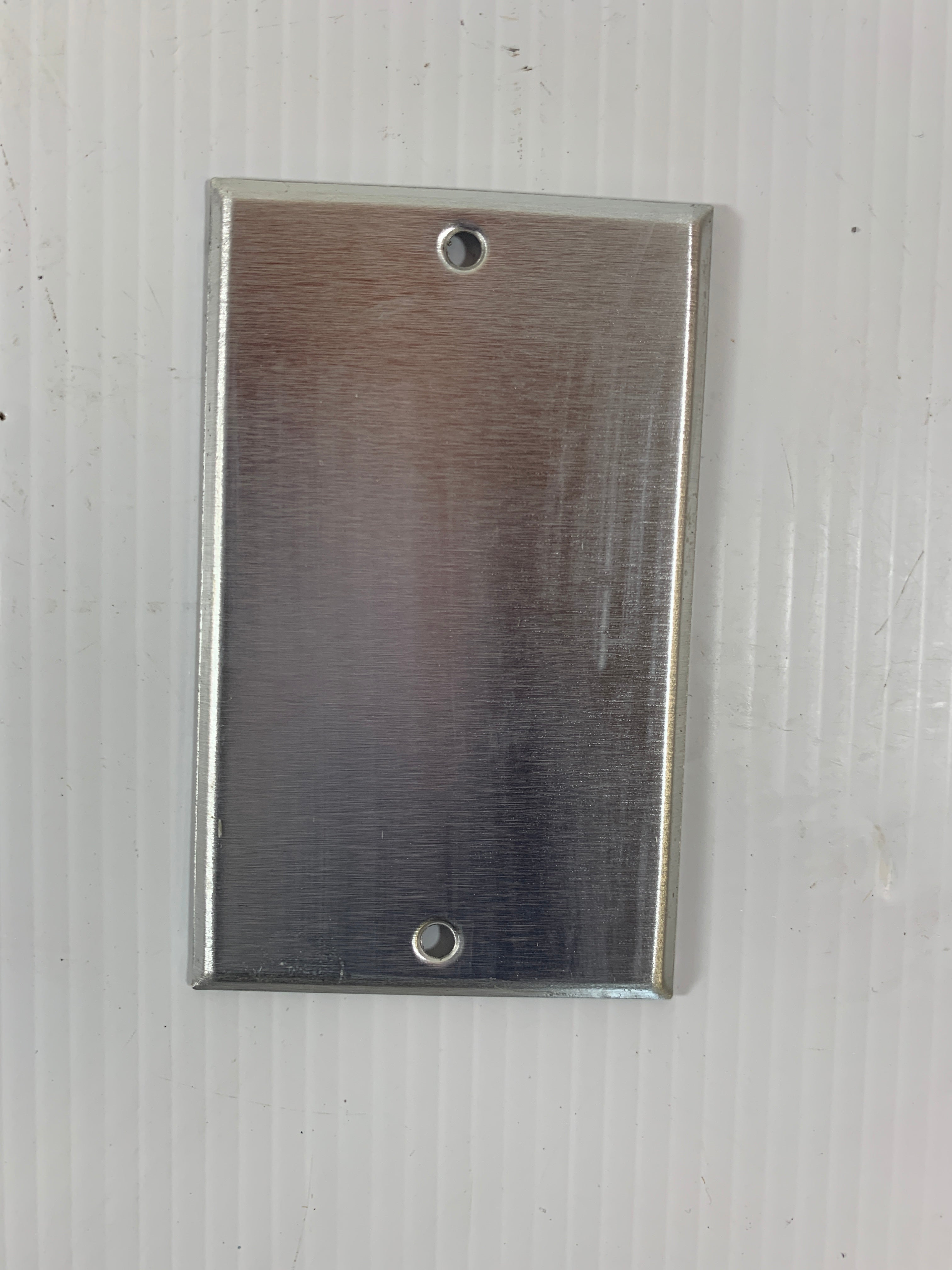 Lot of 5 Solid Stainless Wall Outlet Cover Square Edge