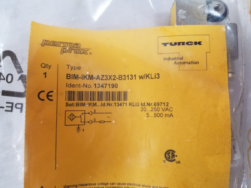 Turck BIM-IKM-AZ3X2-B3131 w/KLi3 Proximity Sensor