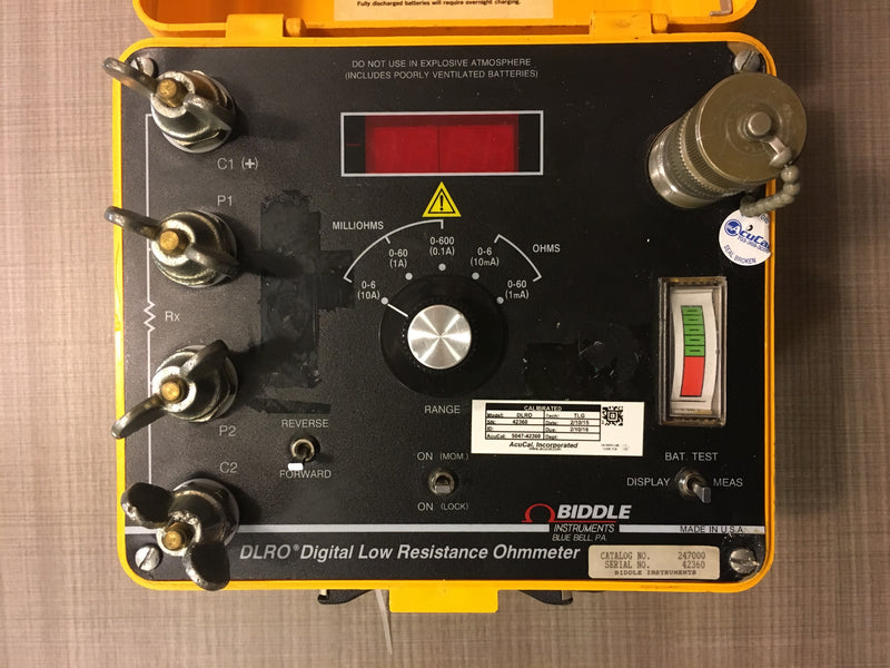 Biddle Instruments DLRO Ohmeter 247000 and Charger 15572-1