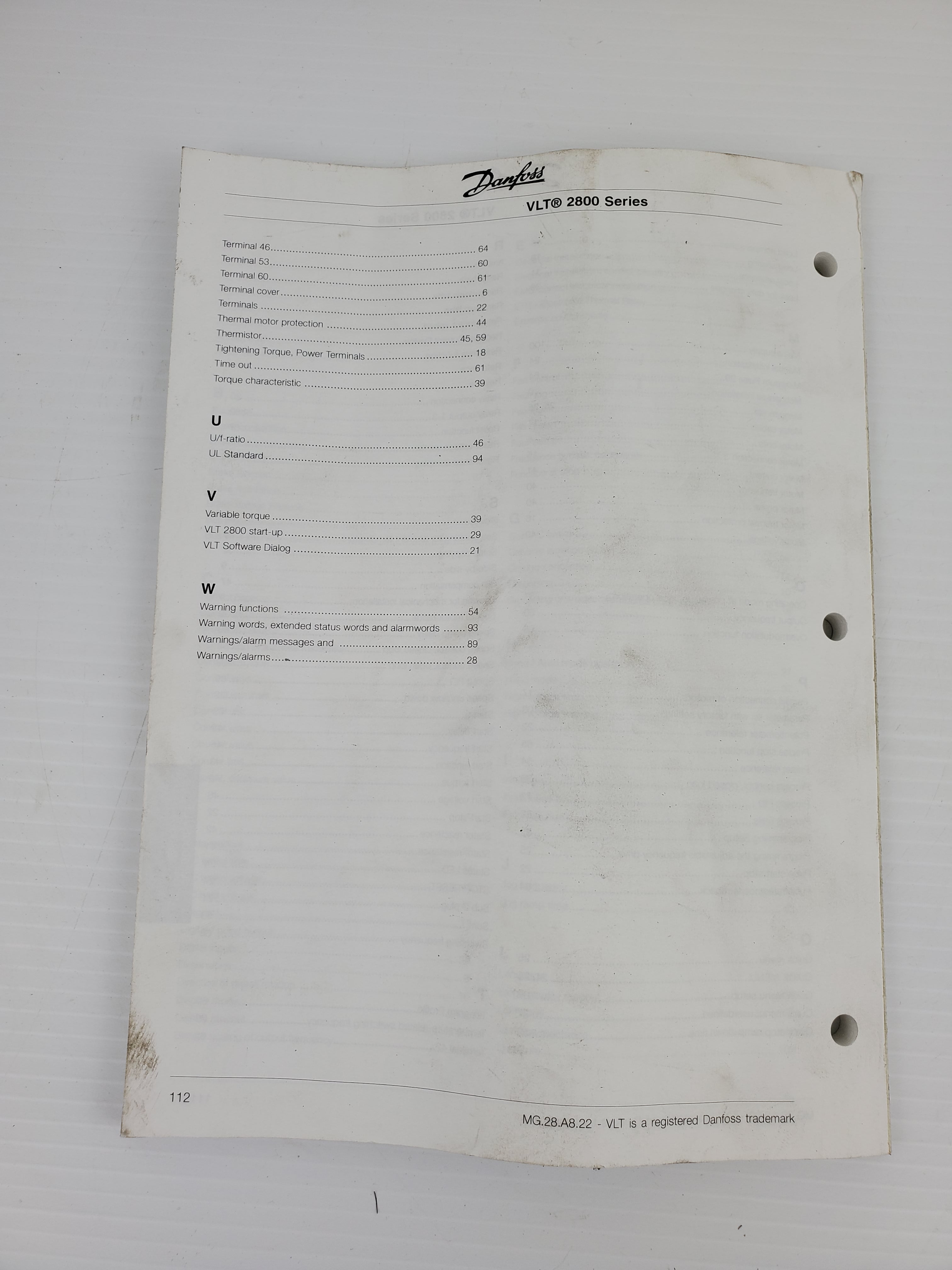 Danfoss VLT 2800 Series Instruction Manual