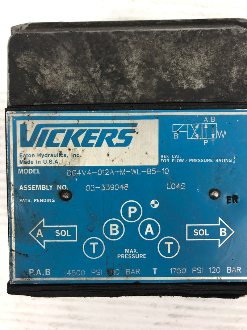 Vickers DG4V4-012A-M-WL-B5-10 Hydraulic Block Valve