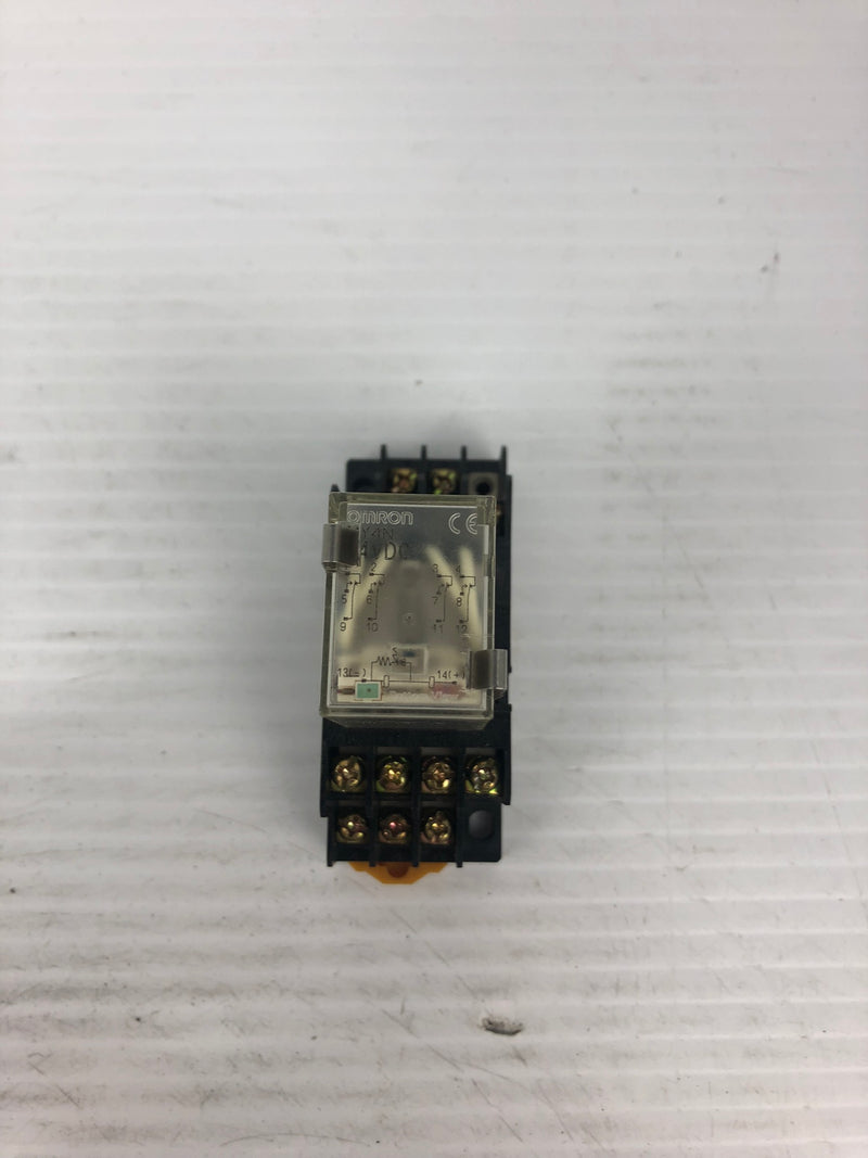 Omron MY4N Square Relay with Socket Base 24 VDC