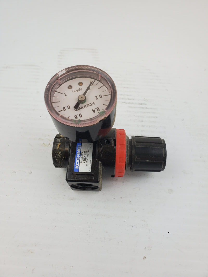 Koganei R302-02 Pneumatic Air Pressure Regulator w/ Gauge 0.05-0.83MPa