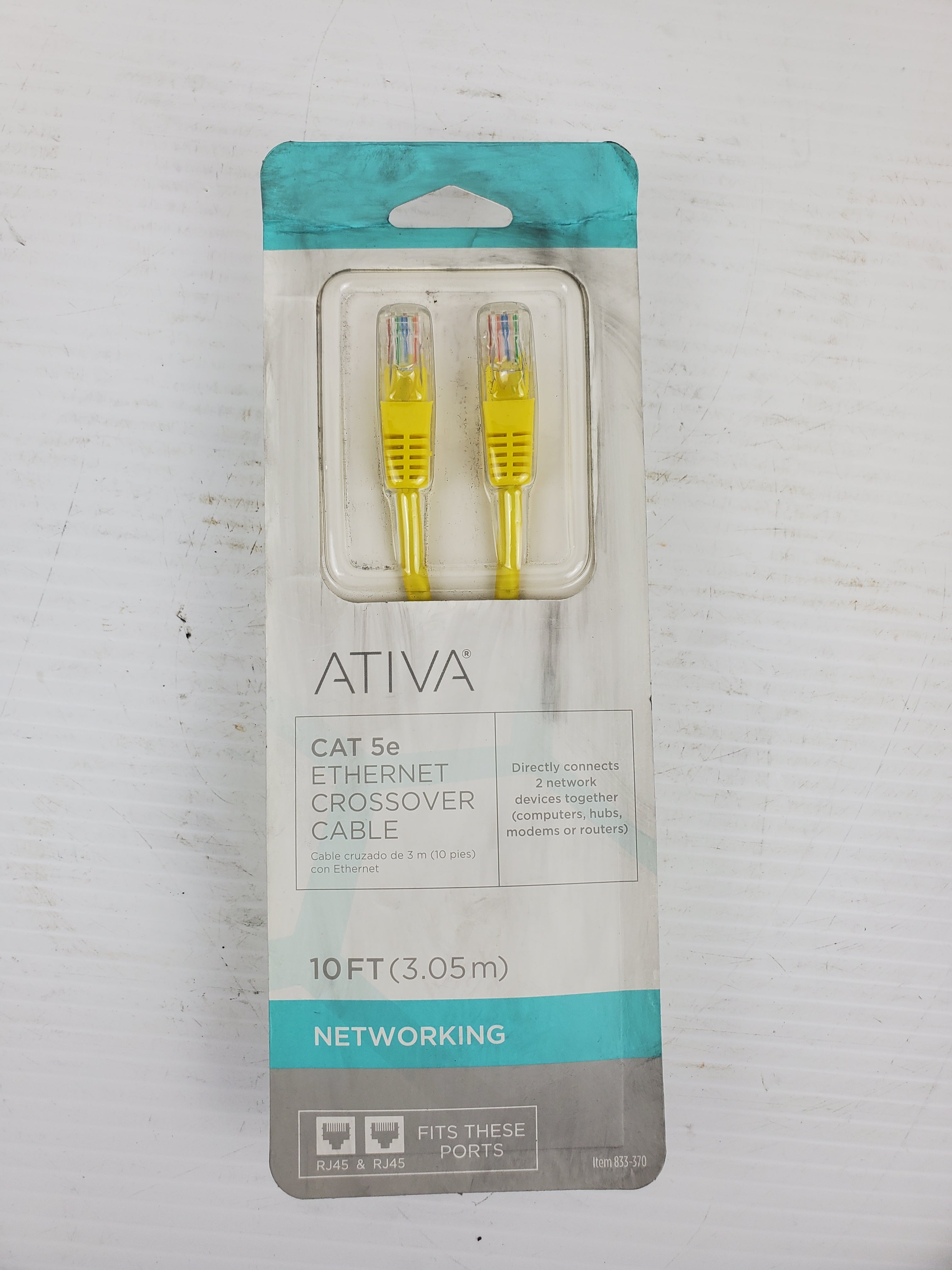Ativa® Cat 5e Crossover Cable, 10’, Yellow, 26879 Item # 833370