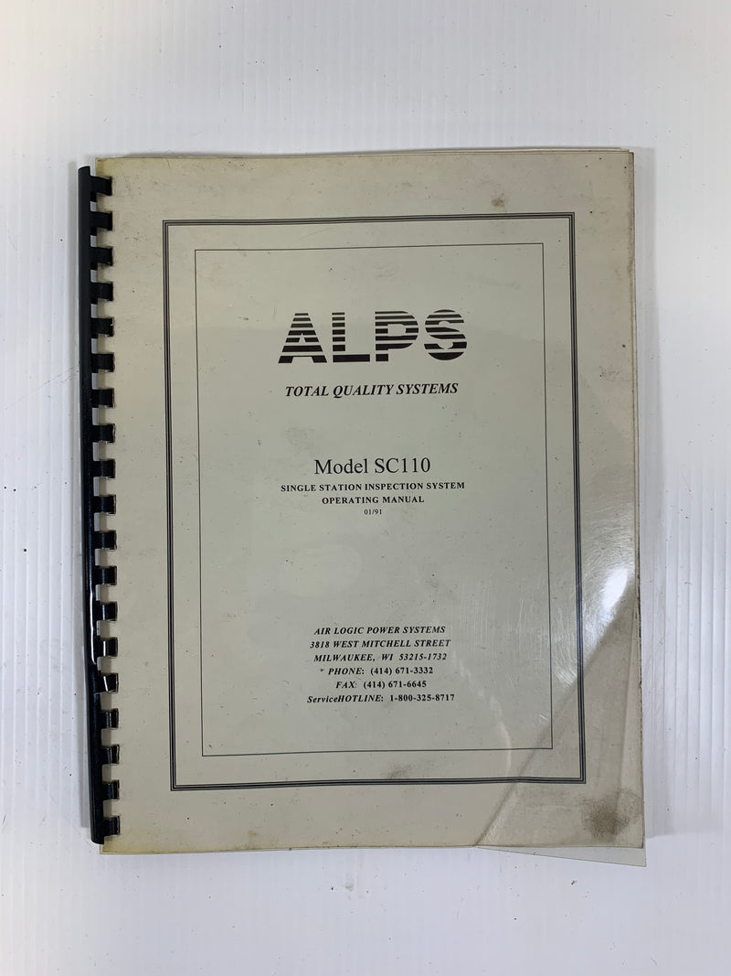 ALPS Single Station Inspection System Operating Manual SC110