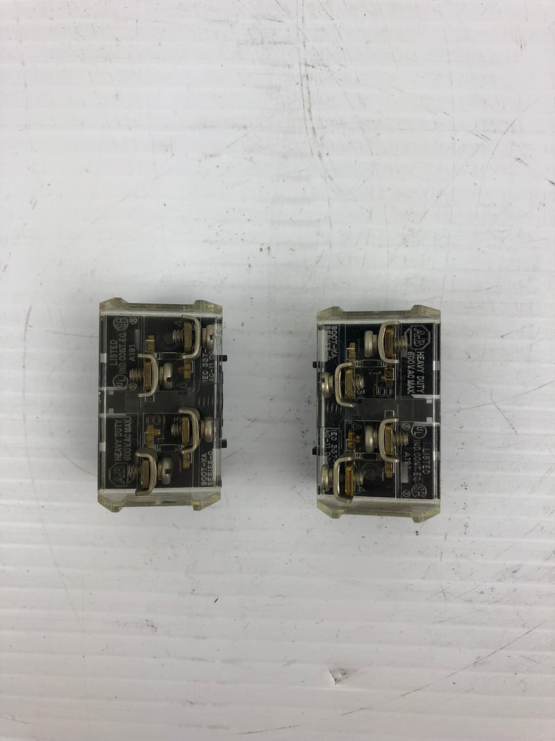 Allen Bradley 800T-XA Heavy Duty Contact Block Series C ( lot of 2 )