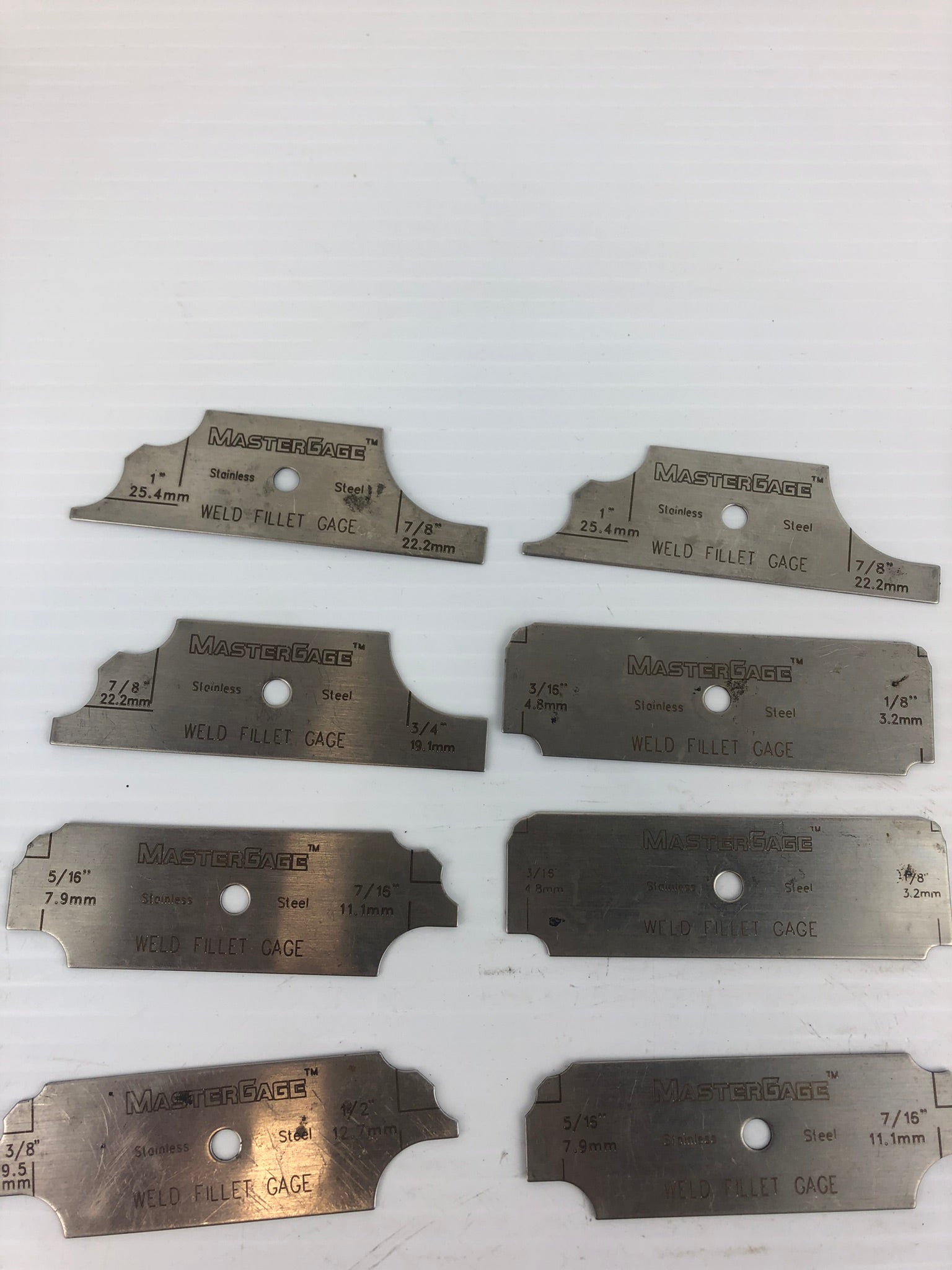 Mastergage Weld Fillet Gage - Misc Sizes Lot of 18